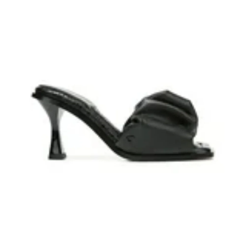 NIB Sam Edelman Black Slade Women's Sandal Heels 8.5 M Slide/Mules Faux Leather - Picture 2 of 12